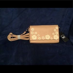 MKF Allie Crossbody bag NWT leather, floral app.